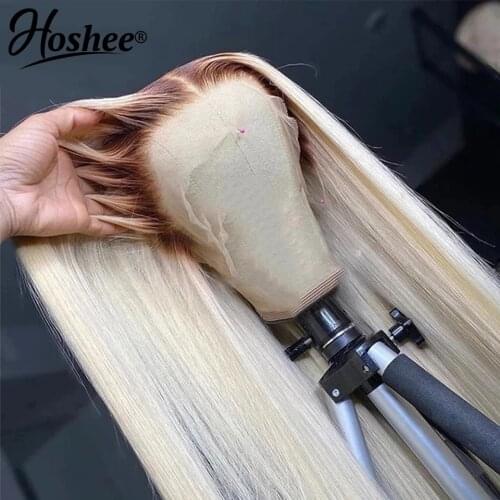 200% T4 613 Lace Frontal Wig Transparent Lace Wigs Blonde Straight Lace Front Wig Peruvian Remy Lace Wigs For Women Human Hair
