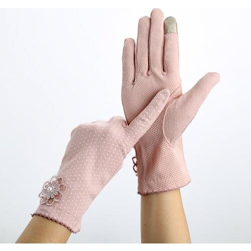 New Women Spring Gloves Summer Lady Sunscreen Stretch Touch Screen Anti Uv Slip Resistant Breathable Driving Gloves Guantes