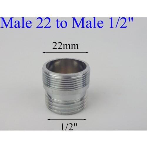 Male 22 to Male 1/2" chromed brass purifier faucet adapter