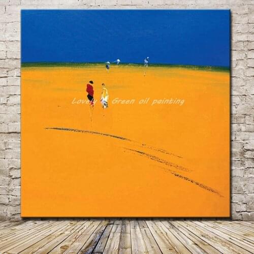 Mintura Hand Painted Landscape Oil Paintings On Canvas Modern Abstract Figure Pictures Wall Art For Living Room Hotel Decoration