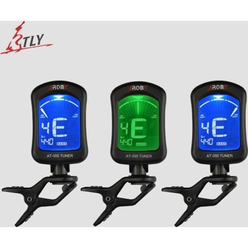 AROMA AT-355 Portable Mini Clip-on Digital Tuner for Guitar Chromatic Bass Violin Viola Ukulele