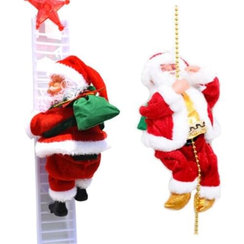 Strange New Ladder/climbing Beads Electric Music Santa Claus Doll Christmas Decorations Childrens Toys
