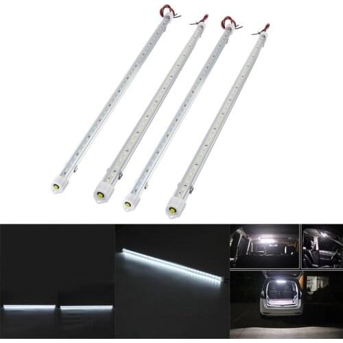 4Pcs 50CM 36 LED Car Interior White Strip Light Bar Car Interior Light for RV Van Cabin Lorry Truck Camper