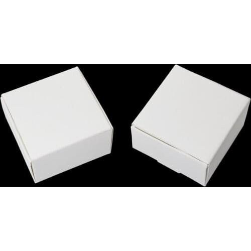 6.4x6.4x2.8cm White Kraft Paper Package Box Wedding Gift DIY Handmade Soap Storage Craft Box Candy Jewelry Package Box 50pcs/lot