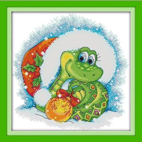 Everlasting Love A Snake In Christmas Ecological Cotton Chinese Cross Stitch Kits Counted Stamped 14CT And 11CT Sales Promotion