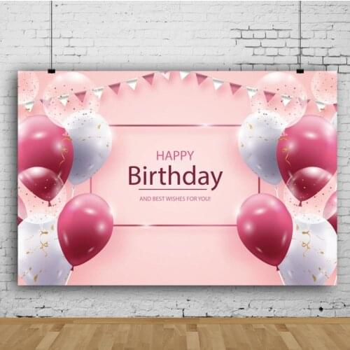 Romantic Color Balloon Girl Birthday Backdrop Kids Party Table Decoration Photography Photo Newborn Bath Custom Vinyl Background