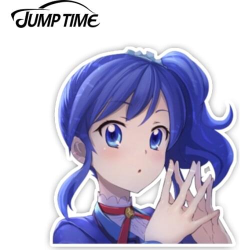 Jump Time 13cm x 12.2cm Car Stickers Anime Aikatsu! Peeker Decal Funny Car Styling Sticker Waterproof Auto Motor Kawii Graphics
