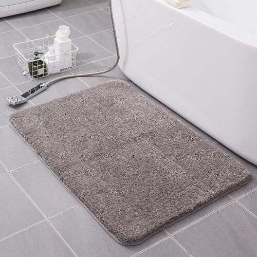 High Quality Bath Mats Bathroom Bedroom Non-slip Mats Solid Soft Foam Rug Shower Thick Carpet for Bathroom Kitchen Bedroom Grey