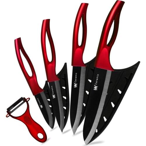 XYj Kitchen Knife Ceramic Knife Cooking Set 3" 4" 5" 6" inch + Peeler Beauty Blade Paring Fruit Vege Chef Knife Kitchen Tools