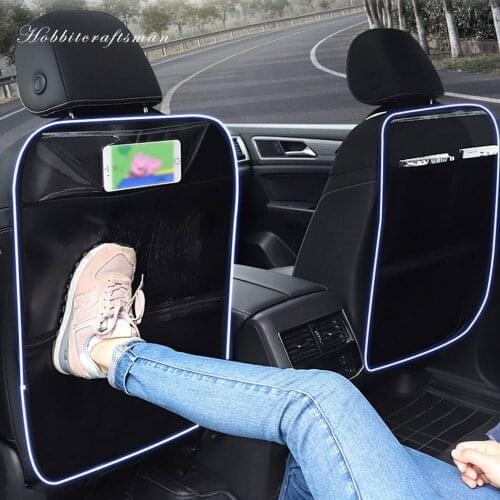 Car Seat Back Cover Protector Auto Anti Scratch Mats for Child Pet Universal Storage Bags PU Leather Anti Kick Pad Waterproof