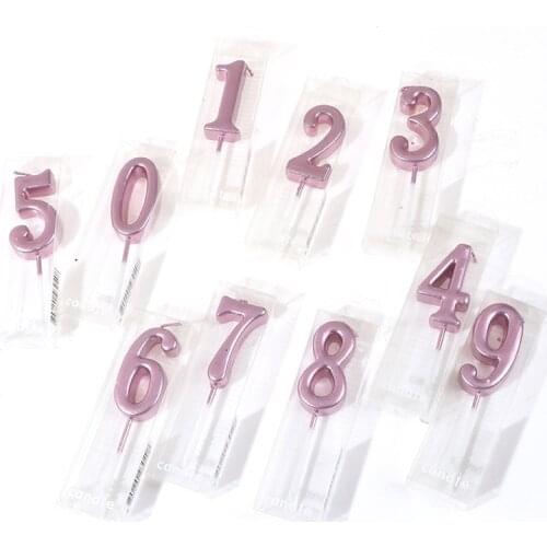 1pc Candles For Happy Birthday Party Decorations Rose Gold Silver 0-9 Number Candles Cake Cupcake Topper Party Supplies