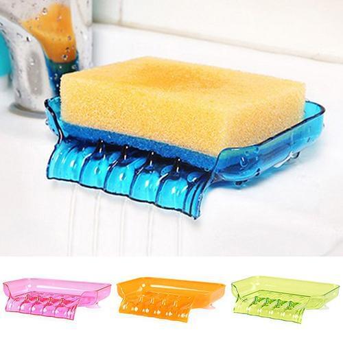 1Pc Suction Drain Soap Dish Tray Sponge Holder Bathroom Kitchen Tool Cup Water