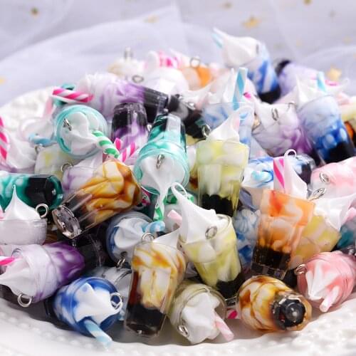 10Pcs/lot 11x19mm Transparent Glass Ice Cream Pendant Is Used To Make Diy Jewelry, Bracelet and Earring Accessories