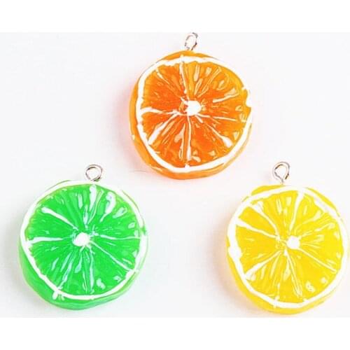 10pcs New Harajuku Style Fresh Lemon Slice Fruit Lovely Earrings For Women Girl Ear Clips Studs Material Diy Jewelry Accessories