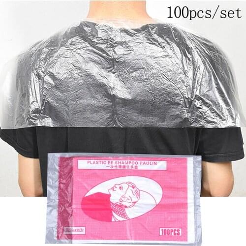 100Pcs/pack Disposable Waterproof Hair Washing Pad Clear Shampoo Bags Capes Hair Cleaning Shawl Hair Salon