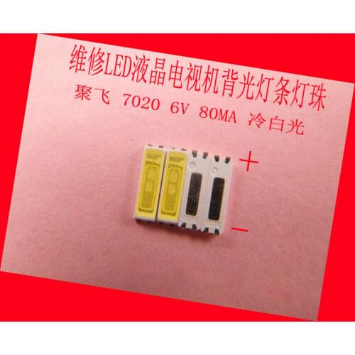 150piece/lot for repair Konka Skyworth Changhong LCD TV LED backlight SMD LEDs 6V 7020 Cold white light emitting diode