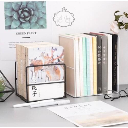 2 Pc Creative Hollow-out Metal Book Stoppers Nonskid Thickening Iron Metal Bookends Book Organizer for Library School