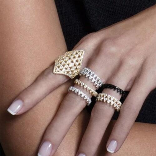 2021 New Arrived 1Pcs Feminino Jewelry Geometric Triangle Ring For Women Punk Style Finger Crown Rings Wedding Birthday Jewelry