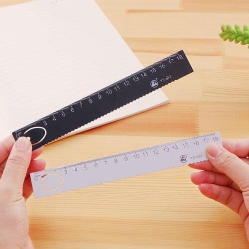 24 Students Simple Small Fresh Steel Ruler 18cm Student Ruler Office Supplies Cartoon Ruler Student Stationery