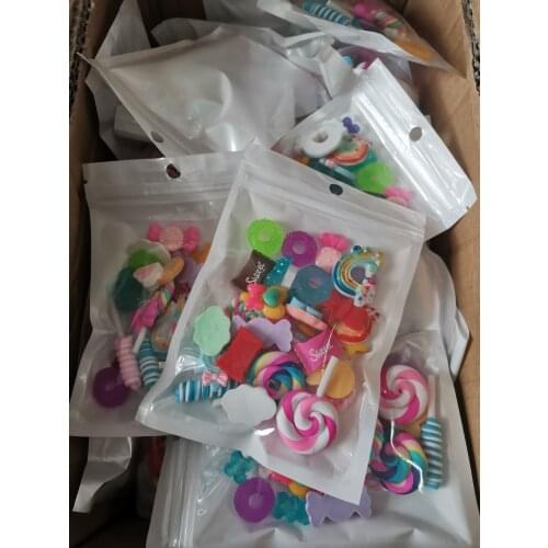 30pc Candy Doughnut /Lollipop Resin Flatback Charms (Mix-size) Slime Charms Resin Gummy Bear Nail Sweets Charms for DIY Crafts