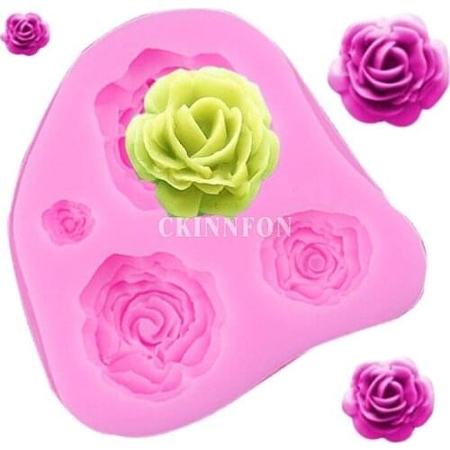 500Pcs/Lot Romantic Rose Cake Baking Dessert Fondant Mold Pastry Mould Tool