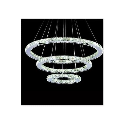 70CM LED Crystal Pendant Light Lamp Fixtures,Silver Modern Luminaire Lustre De Cristal Sala Teto E Pendentes Luz,AC