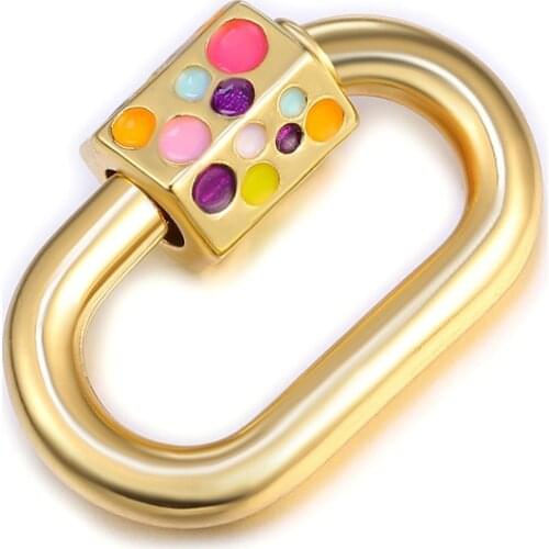 1Pcs DIY accessories Rectangle Shape Lock Screw Clasp/Link, Gold Plated, For Fashion Necklace Making Beading Jewelry Findings