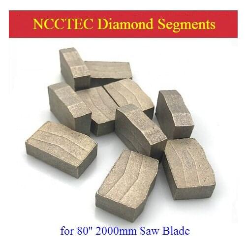 Diamond segments teeth heads for Diameter 80'' inch 2000mm Combination mine Multi saw blade cutting bluestone 15/20mm Height