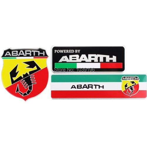 Car Styling 3D Metal Chrome Aluminium Alloy 3D Emblem Badge Sticker Decal Auto Accessory For Fiat Abarth 500 Punto 124 131 125
