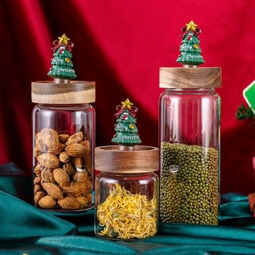 Household Cartoon Glass Bottles Candle Jars With Lid Food Storage Glass Jars And Lids Sugar Container Pantry Organizer Kitchen