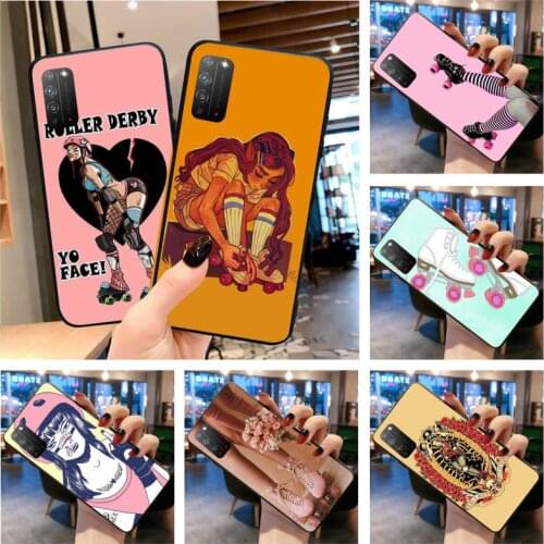 Roller skates skating girl Phone Case for Huawei Honor 30 20 10 9 8 8x 8c v30 Lite view 7A pro