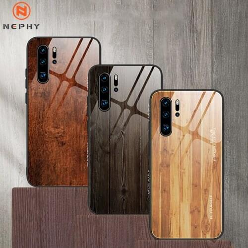 Wood Grain Phone Case For huawei P20 P30 P40 Lite Pro Mate 30 honor 10 20 Pro Enjoy 9s Bumper Tempered Glass Back Cover Fundas