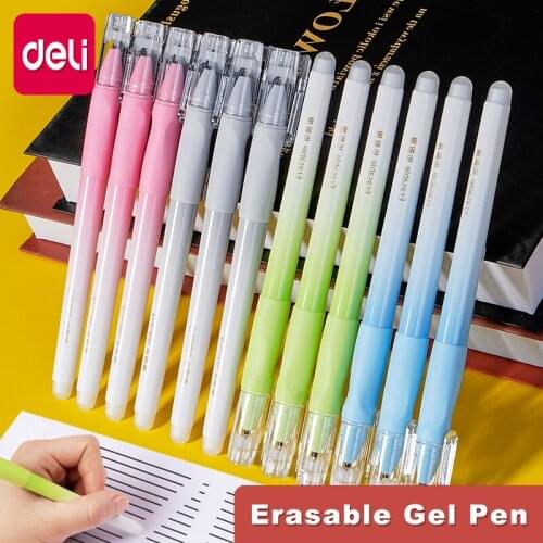 Deli Posture Correction Erasable Pen Full Needle Tube 0.5 mm Refill Student Dedicated Heat Sensitive Eraser Erasable Gel Pen