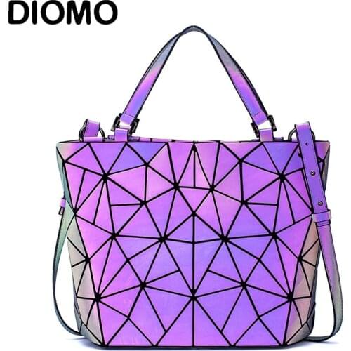 DIOMO New Luminous Geometric Bag Female Fashion Tote Bags for Women Purses and Handbags Luxury Shoulder Bag for Ladies