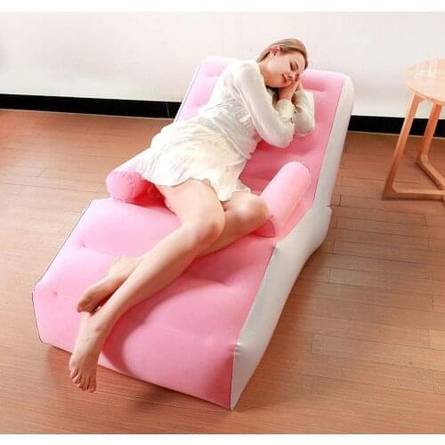 Home Leisure Inflatable Lazy Sofa Puff Couch Tatami Room Inflatable Lazy Sofa Inflatable Air Sleeping Bed Portable S-Shaped Sofa