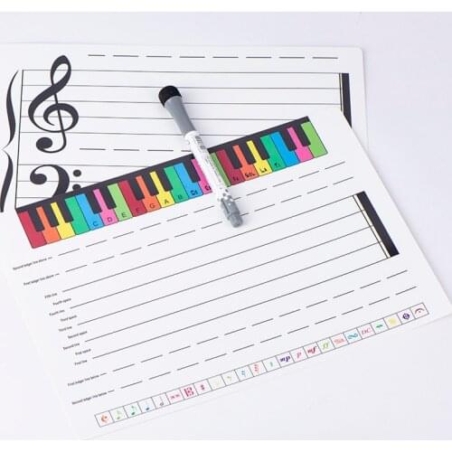Double-sided Repetitive Rewritable Music Clipboard Writing Board Musical Stationery Note Pad Teaching Keyboard Learning Wordpad