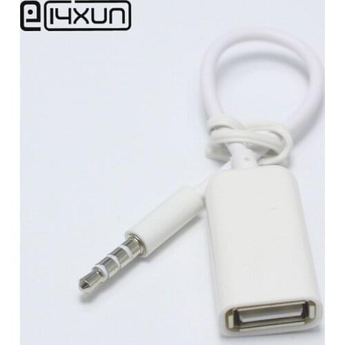 EClyxun 1pcs USB 2.0 Type A Male Plug To 3.5mm AUX Audio Cable Charging Connector for connect Card reader to Phone