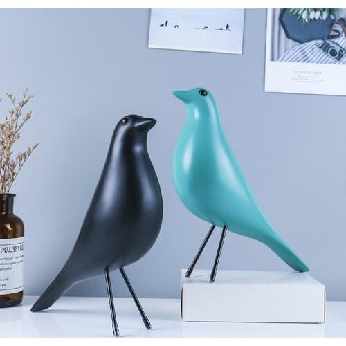 Artificial Bird Sculpture Ornament Arts Gift Mid-Century Eames House Bird Resin Craft Dove Home Office Table Decor