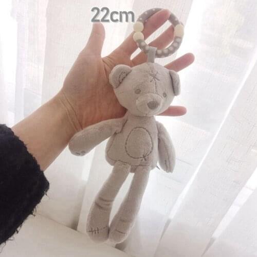 Baby Soft Plush Animal Hanging Ring cute Crib Stroller Toy Rabbit Bunny Bear infant Doll Mobile Bed Pram kid Ring Color Random