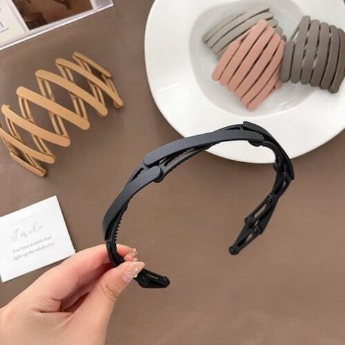 Fashionable Foldable Headband For Woman Go Out Telescopic And Changeable Frosted Toothed Headband Headwear DIY Hair Accessories
