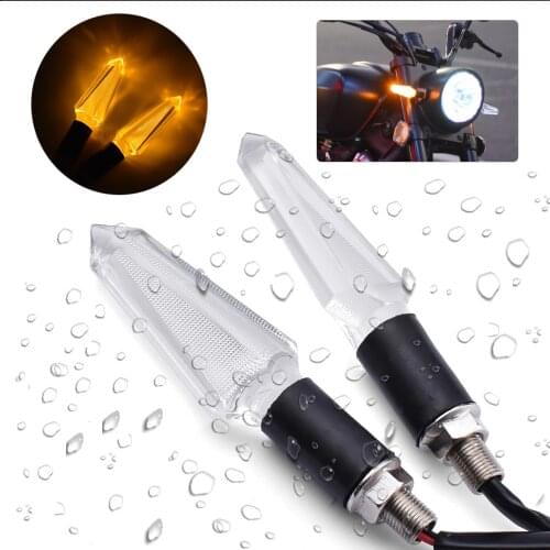 Motorcycle LED Transparent Turn Signals Indicator Blinker Light For Kawasaki Z1000Sx Vespa Nc750X Honda Magna Vf750