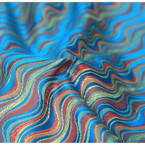 NCF268 5colors Wave Stripe Jacquard Brocade Mongolian Fabric Bag Cushion Pillow Dress For Womens Fabric DIY Material For Sewing
