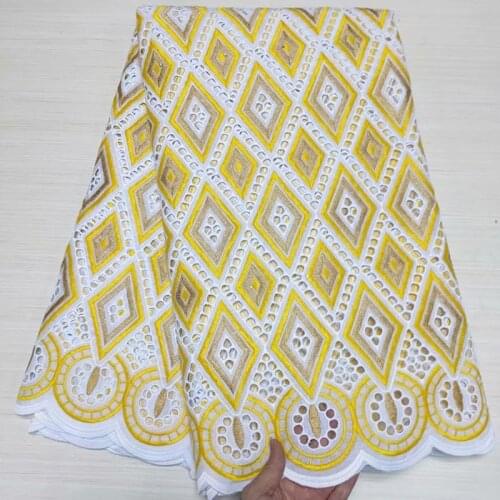 Latest Swiss Voile Lace In Switzerland African Lace Fabric Embroidery Swiss Lace Fabric 5Yards Cotton Fabric For Dress