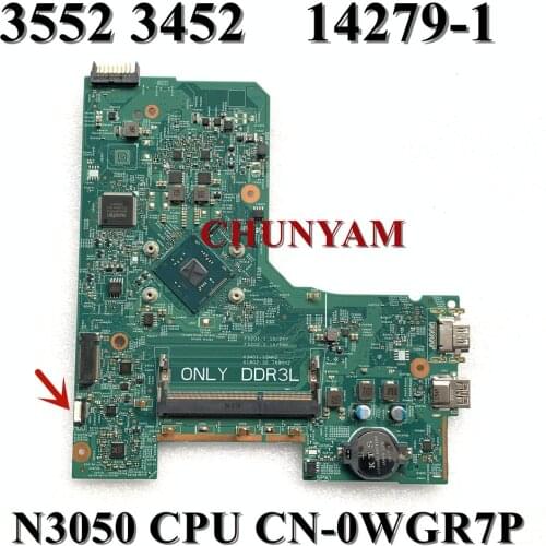 14279-1 FOR DELL Inspiron 3552 3452 Laptop Motherboard N3050 CPU PWB 896X3 CN-0WGR7P WGR7P Mainboard 100%TESTED