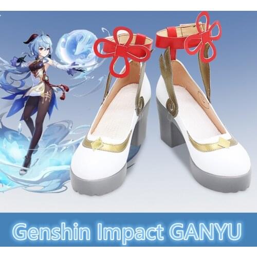 GANYU Cosplay Shoes New Game Genshin Impact Cosplay Props Anime Lolita Womens Shoes Boots Custom Size 35-47 Free Shipping