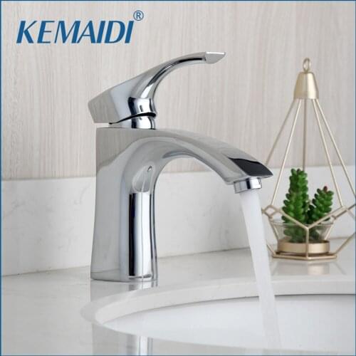 KEMAI Bathroom Basin Faucets Sink Mixer Chrome Finished Tap Water Faucet Waterfall Basin Mixer Faucet Deck Mounted