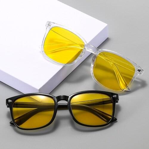 Brand Designer 2021 new Sunglasses Women men Luxury Plastic Sun Glasses Classic Retro unisex square sunglasses yellow lenses
