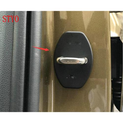 STYO Car ABS Door Lock Buckle Protection Protective Cover Trim For Karoq 2017 2018