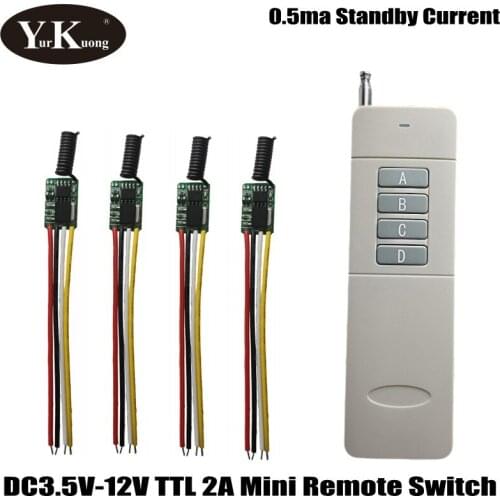 Low Standby Current Remote Control Switch MOS PLC Relay Driver Small LED Strip Mini Buzzer Motor power remote on off switch 433