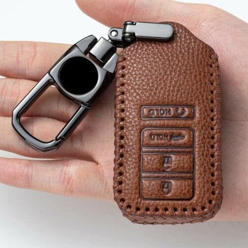 Top Layer Leather Remote Car Key Fob Case Cover Bag For Acura MDX RDX RLX ILX TLX CDX NSX Accessories Keychain Shell